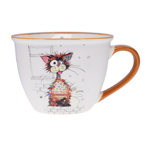 Cana 550 ml Kook Chat Ziggy 550 ml Portelan Multicolor Kiub
