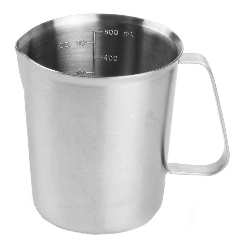 Cana gradata inox 0,5 lt, Hendi, constructie solida, dimensiuni 90x(H)110 mm.