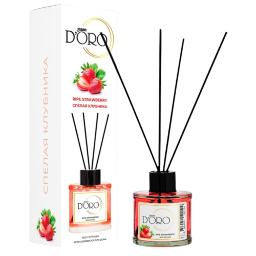 Odorizant camera cu betisoare aroma de Capsuni, 120 ml, gamma D'ORO