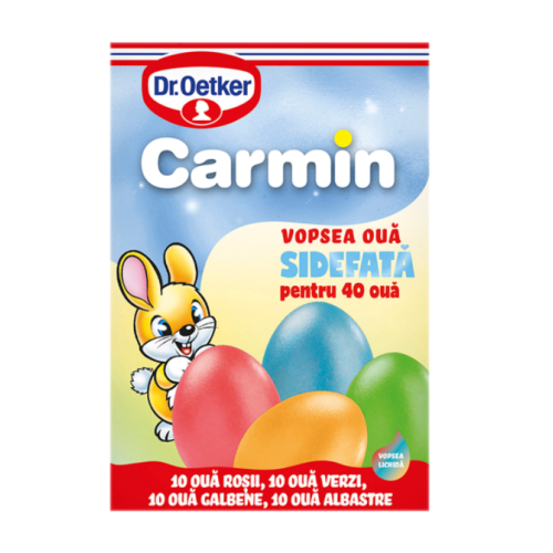 Vopsea oua sidefata, 4 culori, Dr Oetker Carmin. Produs pentru preparate de Pasti