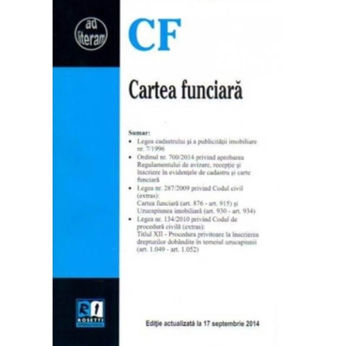 Cartea funciara (editie actualizata la 17 septembrie 2014)