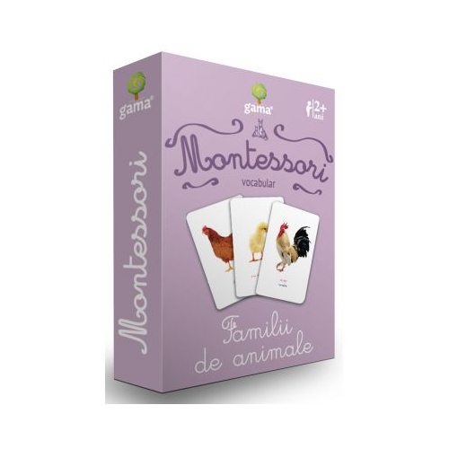 Carti de joc Montessori. Vocabular. Familii de animale
