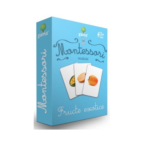 Carti de joc Montessori. Vocabular. Fructe exotice