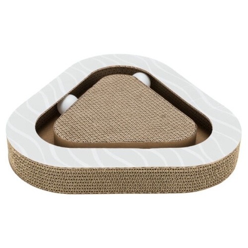 Carton De Zgariat Pentru Pisici, Cu 2 Mingi, 36x5x36/36 cm, Gri, 48009