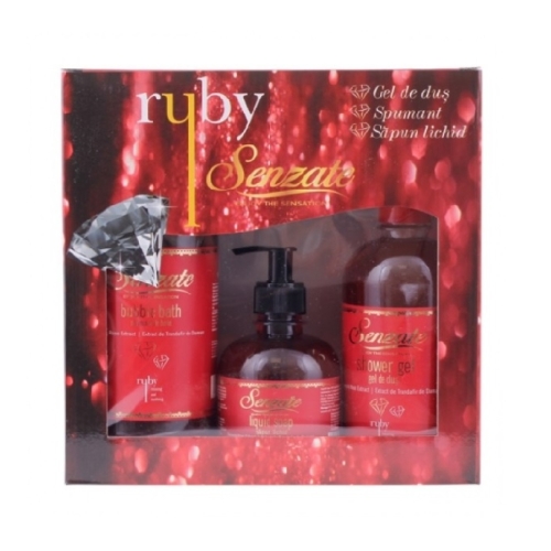 Caseta Ruby, Senzate (spumant baie, gel de dus, sapun lichid)	