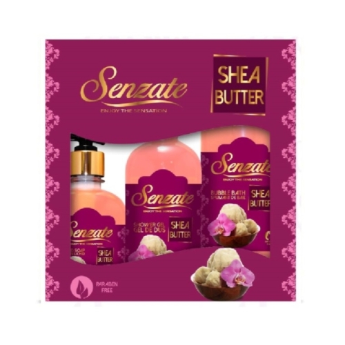 Caseta unt de shea, Senzate (spumant baie, gel de dus, sapun lichid) Geluri de dus Senzate grupdzc