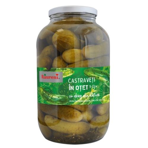 Castraveti in otet 9-12 cm 4150 g, Raureni 