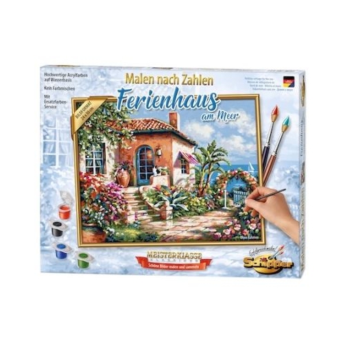 Kit pictura pe numere, casuta la malul marii, Schipper