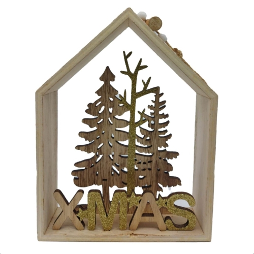 Casuta de agatat lemn Xmas