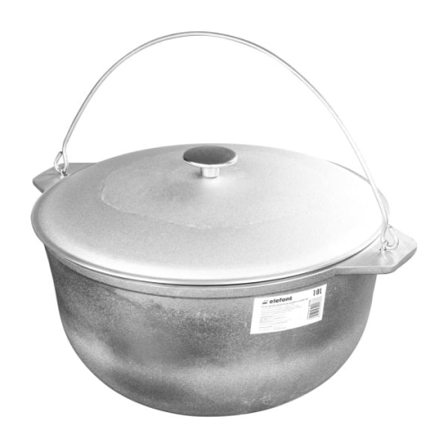 Ceaun tuci aluminiu alimentar cu capac, capacitate 10 litri ELEFANT