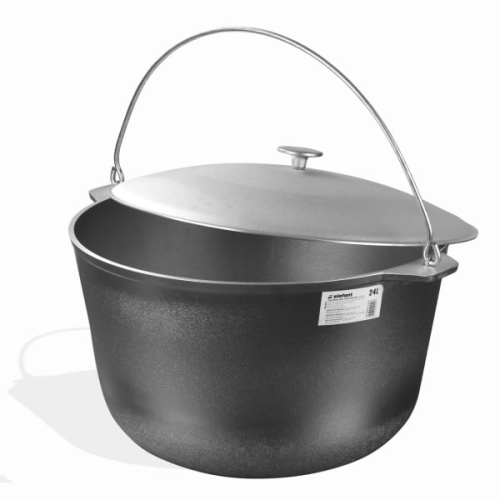 Ceaun tuci aluminiu alimentar cu capac, capacitate 24 litri ELEFANT