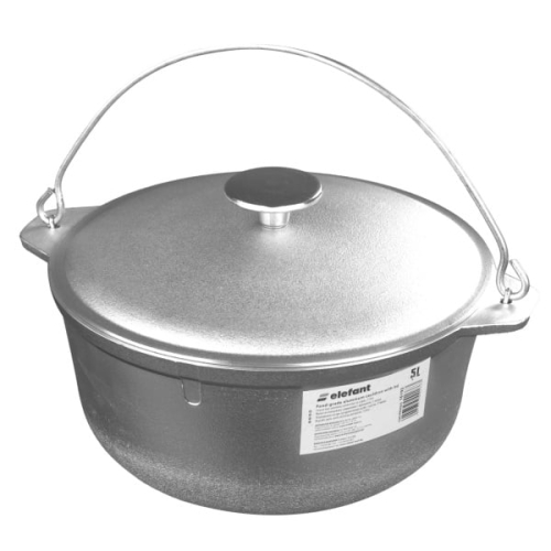 Ceaun tuci aluminiu alimentar cu capac, capacitate 5 litri ELEFANT