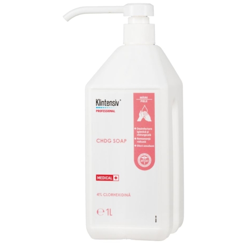 Sapun dezinfectant si chirurgical CHDG Soap, cu 4% clorhexidină 1L, Klintensiv