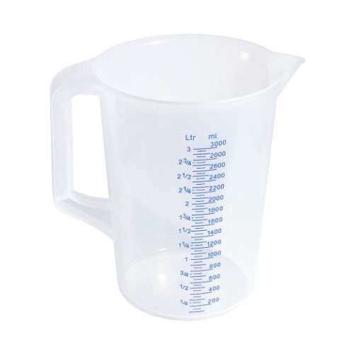 Cana gradata,  capacitate 3 litri, din polipropilena -grosime 1.8