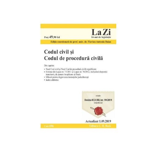 Codul civil si codul de procedura civila. Actualizat 1. 09. 2019