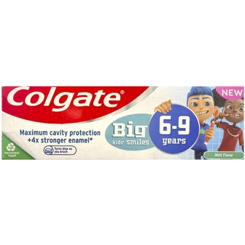 Pasta de Dinti Copii 6-9 Ani, Big Kids Smiles, Aroma Mild Mint, Protectie Carie, 50 ml, Colgate