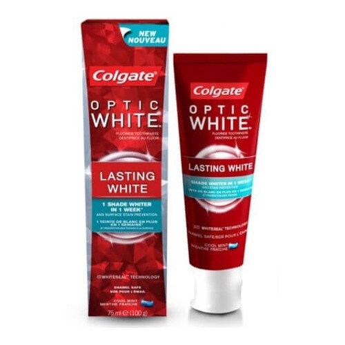 Colgate Pasta de dinti Optic White Lasting White Cool mint, 75ml. Produs pentru igiena dentara