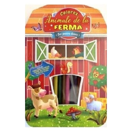 Colorez animale de la ferma. Set pentru desen - Brijbasi