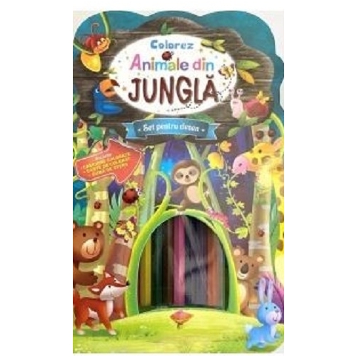 Colorez animale din jungla. Set pentru desen - Brijbasi