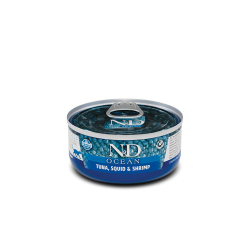 Hrana umeda Pisici, 70 g, cu ton si calamar, N&D Ocean Cat