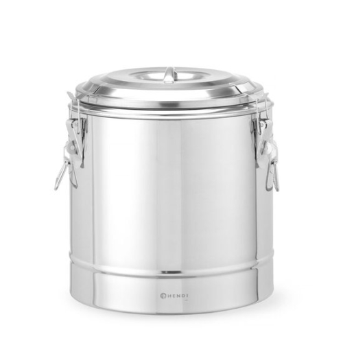Container transport alimente, HENDI, 19L, inox, V, d350x(H)400mm