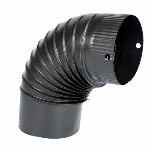 Cot pentru soba pe lemne, 90˚, 130 mm, Gri mat