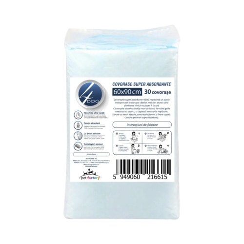 Covorase Igienice  60x90cm 30buc Maxi Pack Economic 4DOG