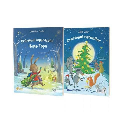 Craciunul iepurasului Hopa-Topa. Craciunul ratonilor - Christian Dreller, Judith Allert Povesti pentru copii Booklet grupdzc