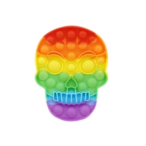 Jucarie antistres din silicon Pop it now and flip craniu multicolor, FLIPPY