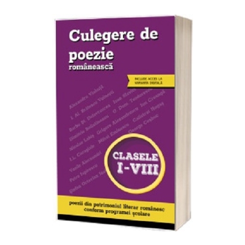 Culegere de poezie romaneasca, clasele 1-8 (include acces la varianta digitala)