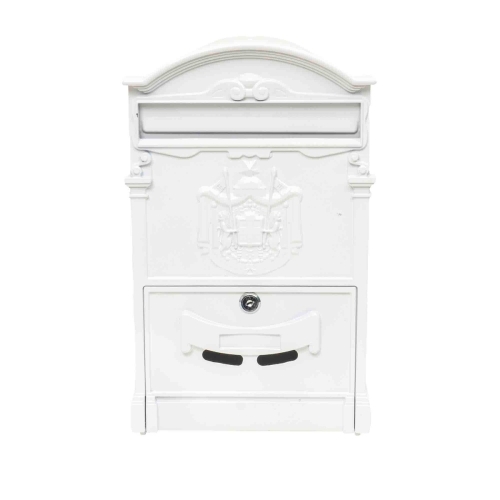 Cutie postala metalica pentru exterior, 410x260x90mm, alb, Zilan