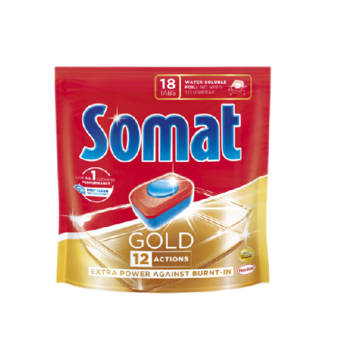 Detergent tablete masina spalat vase, 18 buc, Somat	
