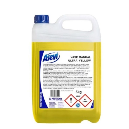 Detergent vase manual Ultra Yellow Profesional 5L, Asevi