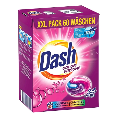 Detergent capsule color, 60 spalari, 1590 g, Dash pentru curatarea si igienizarea hainelor si rufelor