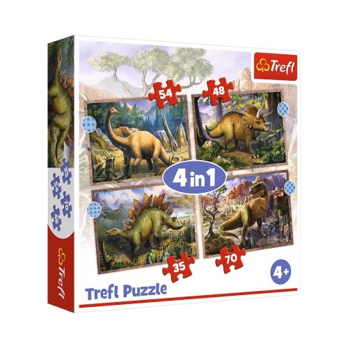 Puzzle 4in1 dinozaurii interesanti