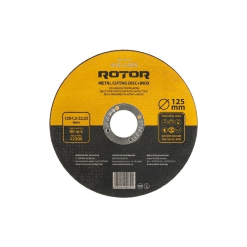 Disc abraziv pentru metal+inox ROTOR 125*1,2*22,23