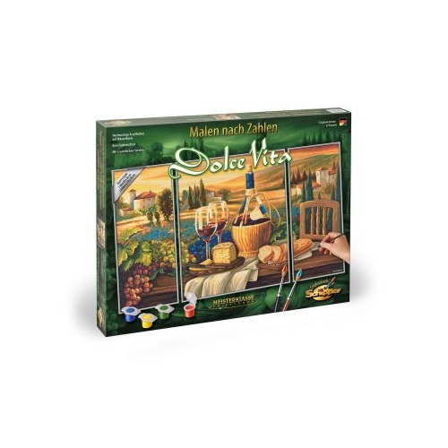 Kit pictura pe numere la Dolce Vita, 3 tablouri, Schipper