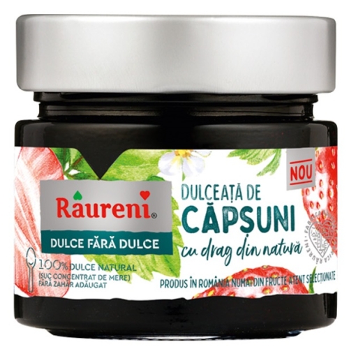 Dulceata capsuni, 100% fruct, 230 g, Raureni Dulceturi gemuri si creme tartinabile Raureni