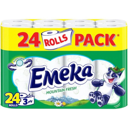 Hartie igienica Mountain Fresh, 3 straturi, 24 role, Emeka
