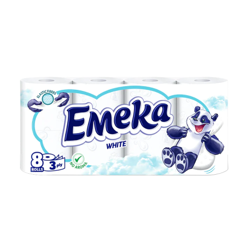 Hârtie igienică 3 straturi White  8role Emeka 