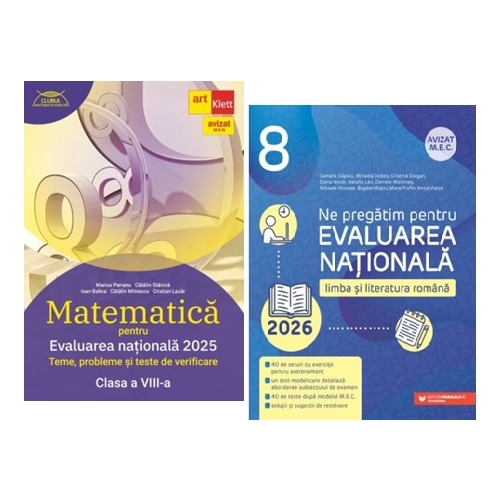 Pachet Evaluarea Nationala 2026 Matematica si Limba si literatura romana - Marius Perianu si Cristina Cergan