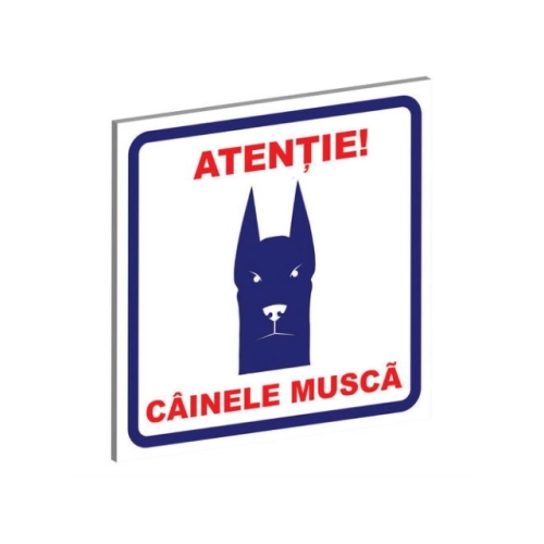 Exotic-KÂ Pliant Pvc Cainele Musca Albastru-Rosu 15x15 cm (Tip 1), placuta inscriptionata din PVC. Produse Petshop, Accesorii caini