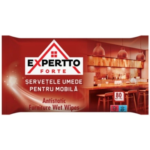 Servetele umede pentru mobila, 80 buc, Expertto Forte