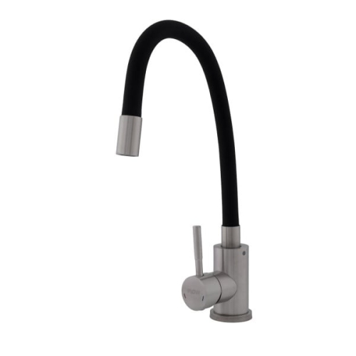 Baterie bucatarie SUS 304 cu pipa flexibila neagra VITAL FLOW FB-011 Ref Black
