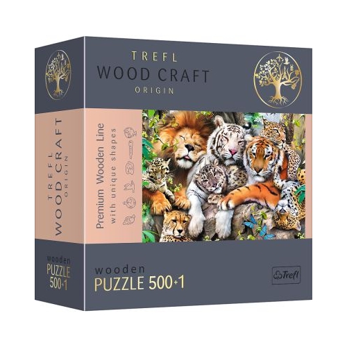 Puzzle din lemn felinele din jungla 500+1 piese