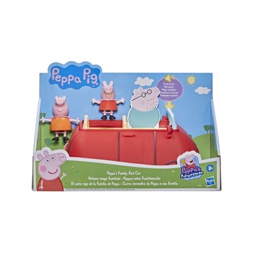 Figurina Peppa Pig cu masina rosie a familiei, Peppa Pig