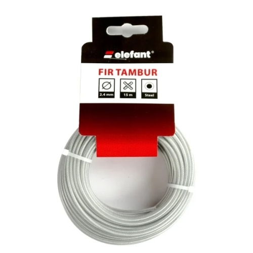 Fir tambur cu insertie metalica  2.4mm x 15m, ELEFANT