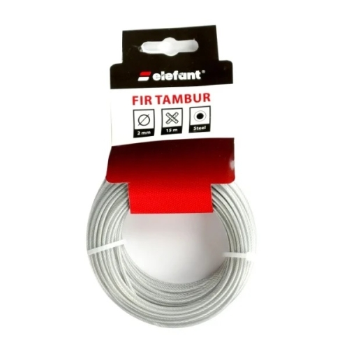Fir tambur cu insertie metalica  2mm x 15m, ELEFANT