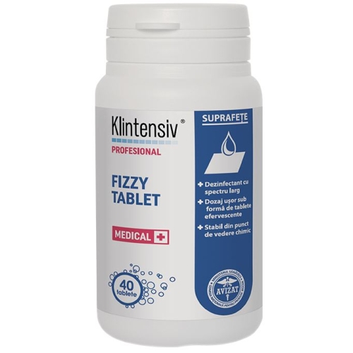 Dezinfectant concentrat tablete clorigene 40 buc, Fizzy Tablet Klintensiv