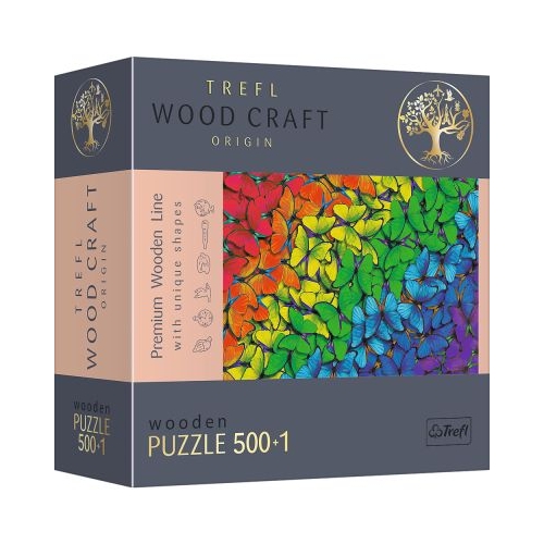 Puzzle din lemn fluturasii colorati 500+1 piese